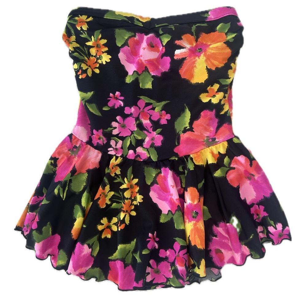 Talbots Tropical Strapless Swim Dress
